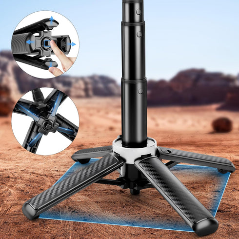 HealAge 4-in-1 360 4.33-16" Foldable Magnetic Tripod for Phone - Multifunctional Selfie Stick for iPhone & Android