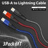 cugunu USB Lightning Cable 3 Pack 6FT, MFi Certified Nylon Braided Fast Charging Cord for iPhone
