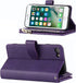 Jaorty Wallet Case for iPhone 7/8/iPhone SE 2nd 2020/iPhone SE 3rd 2022, 9 Card Slots, Zipper Cash Pocket, Purple