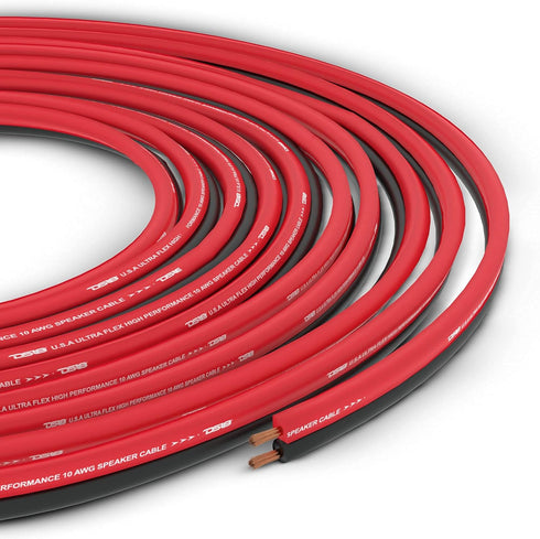 DS18 SW-10GA-100RB 10-GA Ultra Flex Speaker Wire Red and Black 100 Ft for Audio Applications