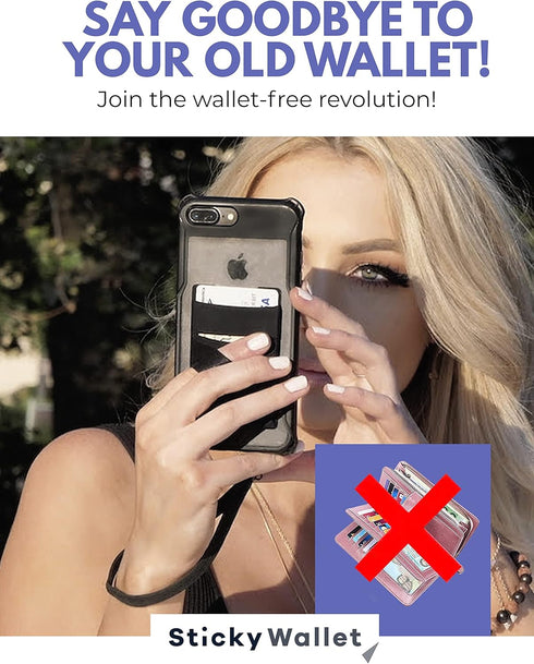 LIFESTYLE DESIGNS The StickyWallet, Premium Spandex Stick-on Phone Wallet Card Holder, Unique Double Pocket Design