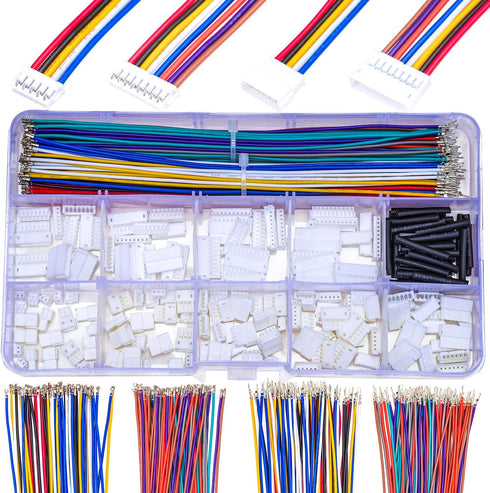 JST Connector Kit 1.5mm Pitch JST-ZH 1.5 Male Female Connector with Premium 28AWG Pre-Crimped Extension Cables