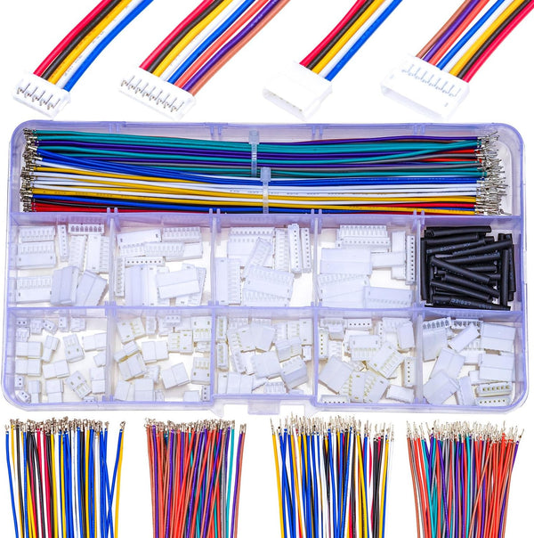 JST Connector Kit 1.5mm Pitch JST-ZH 1.5 Male Female Connector with Premium 28AWG Pre-Crimped Extension Cables
