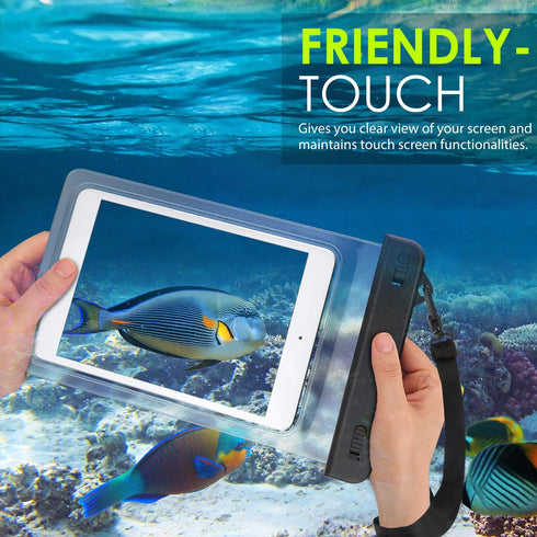 MoKo Universal Waterproof Case, Tablet Dry Bag Pouch for iPad Mini 2019/4/3/2, Samsung Tab 5/4/3, Galaxy Note 8, Tab S2/Tab E/Tab A 8.0, LG G Pad III 8.0, Google Nexus 7(FHD) & More Up to 8.3" - Clear