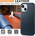 SHIELDON 15 2023, 15 6.1" Genuine Leather Case for iPhone Magnetic Wireless Charging Slim Non-Slip Anti-Scratch