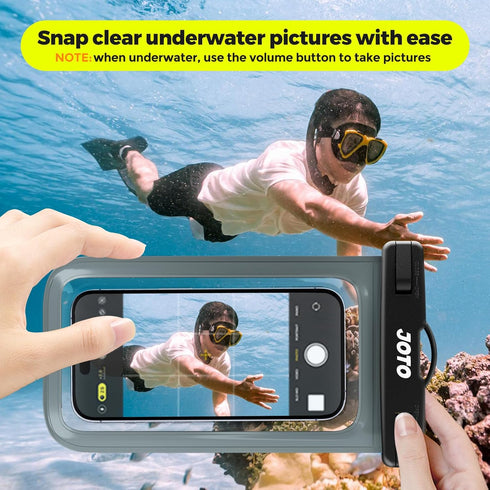 JOTO Universal Waterproof Phone Case for iPhone 16 15 14 13 Plus Pro Max, IPX8 Dry Bag, Grey