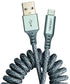 Ventev Chargesync Helix Cable 14" - Expandable USB A to USB C, Cloth Covered Braided Cable, Fast Charging