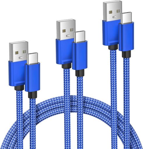 Elebase Car Charger Cable for Samsung Galaxy S25, 1.5/3.3/6.6FT 3-Pack, USB A to Type C for Galaxy S24 S23 S22