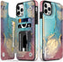 LETO Luxury Flip Folio Leather Wallet Case for iPhone 13 Pro Max, Card Slots Protective Shell (Opal Marble Blue Purple)