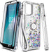 NZND Compatible with Nokia G310 5G Case - Glitter Liquid Floating Waterfall Cute Phone Case with Tempered Glass Screen