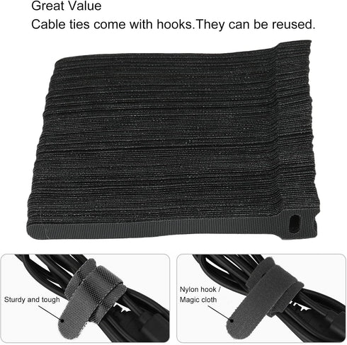 goodstumbler Toolbox 100Pcs Reusable Cable Ties Adjustable Fastening Wire Cord Organizer Ties for Beauty Salon