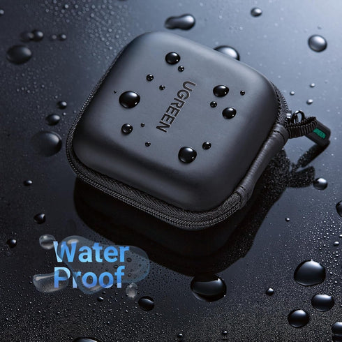 UGREEN Waterproof Earphone Case for AirPods Pro and JLab Earbuds, Includes Stainless Steel Carabiner, Black
