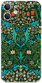 Case for iPhone 12 Mini, Retro Aesthetic Flower Design, Green Waterproof and Shockproof Phone Case