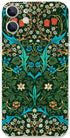Case for iPhone 12 Mini, Retro Aesthetic Flower Design, Green Waterproof and Shockproof Phone Case