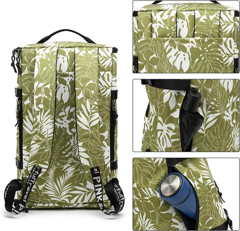 Backpack 4-Way Kalesi Gym Duffle Bag Waterproof with Shoes Compartment for travel Sport Hiking laptop (olive-green)
