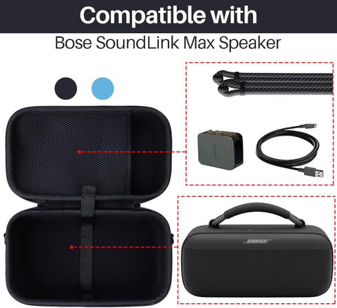 Hard Case for Bose SoundLink Max Bluetooth Portable Speaker, Stone Blue