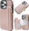 Delidigi Wallet Case for iPhone 14 Pro Max with Card Holder, Compatible with Mag-Safe, Flip PU Leather Zipper Pouch