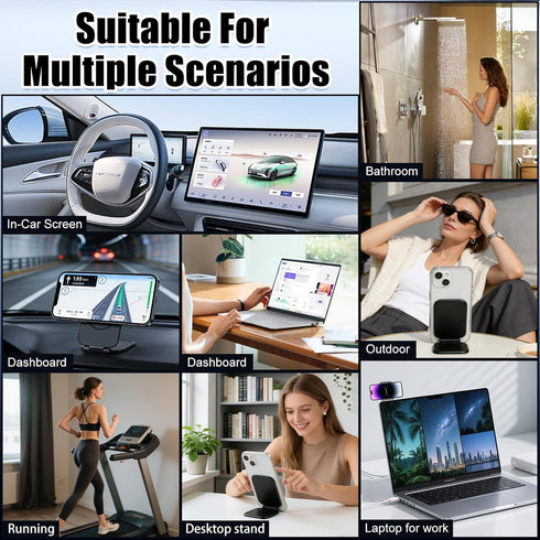 Generic 270Adjustable Magnetic Phone Holder for Car, HideFold Ultra-Thin Foldable Magnetic Car Phone Mount Cell Phone