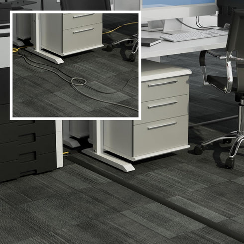 D-Line 6ft 0.63" 0.31" Floor Cord Cover, Cable Protector, Hide Extension Cords, Protect Cords, Prevent Cable Trips