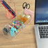 Electronics Organizer Clear Acrylic Cable Storage Bin Box, 4 Sections with 20 PCS Reusable Fastening Ties