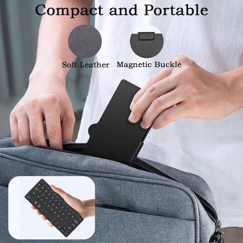 Universal Wireless Keyboards, Ultra Light Portable Mini Keyboard with Adjustable Angle Stand & Leather Case,
