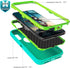 YmhxcY Shockproof Case for iPhone XR, 3-Layer Durable Phone Cover for Apple iPhone XR 6.1", Aqua Blue and Lime Green
