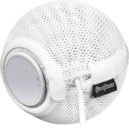 Homepod Mini Speaker Dust Cover, Mesh Speaker Cloth Smart Cover with Charging Hole, High-Grade Nylon (White-1Pcs)