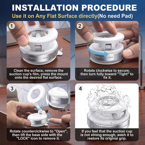VCDHEUI Vacuum Magnetic Phone Car Mount - Universal Dashboard & Home Cell Phone Holder with Air Pressure Suction Base +