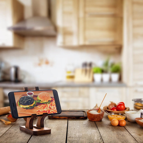 Rostmary Wooden Cell Phone Holder Tablet Stand for Desktop - Ideal for iPhone, iPad, Samsung, eReaders