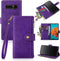 Antsturdy Samsung Galaxy Note 8 Wallet Case, RFID Blocking PU Leather Flip Shockproof Cover with Card Holder and Strap