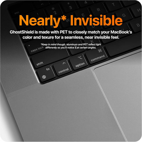 UPPERCASE GhostShield Premium Palm Rest Protector Skin Cover Set for MacBook Pro 16" 2023 2021, Space Gray