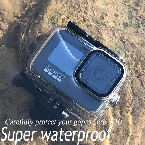 Hero 12 11 10 9 Waterproof Housing Case with 3-Pack Dive Filter for GoPro Hero 12 11 10 9 Black, 60m Dive Case