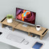Zimilar Large Oak Dual Monitor Stand Riser with Adjustable Length and Angle, Wood Monitor Stand for 2 Monitors with