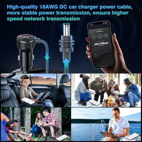 Generic 3-in-1 10ft/3m, 12-48V Starlink Mini Cable High Speed Charging USB C/USB A Ports, Starlink mini car Charger
