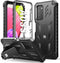 Samsung Galaxy A03S Phone Case, Built-in Hard Kickstand & Touch Protector, Military Shockproof TPU Cover - Black