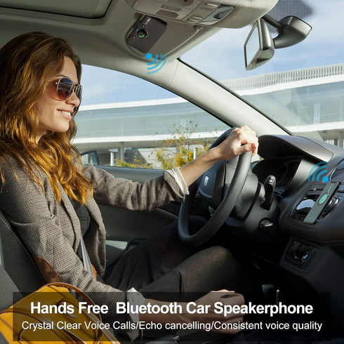 Car Bluetooth 5.3 Speaker, Handsfree Bluetooth Car Kit for Cell Phone, Support Siri Google Voice Assistant, Car Phone