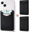 2Pack Leather Phone Wallet, Adhesive Stick On Credit Card Holder for Back of iPhone and Android Phone Case-Black
