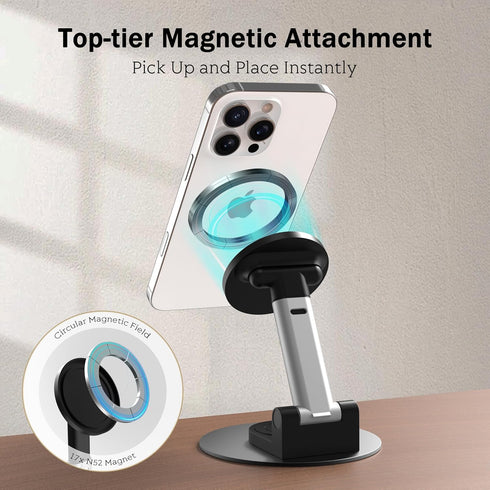 HZZADZXW 360 17 16 15 Magnetic Phone Stand for MagSafe, Compatible for All Smartphones with Metal Ring, Height