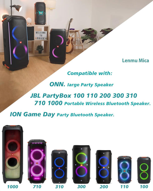 2 Prong AC Power Cord for ONN 100008736, JBL PartyBox 100 200 300 1000, ION Game Day Wireless Speaker Charger