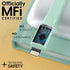 TALK WORKS Flat Lightning Charging Cable 5-7' Mint Green for iPhone 14/Plus/Pro/Pro Max, 13/Mini/Pro/Pro Max, 12/11/10/8
