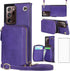 Asuwish Samsung Galaxy Note 20 Ultra 5G Wallet Case, Leather Cover with Zipper Slot, Screen Protector, Purple.