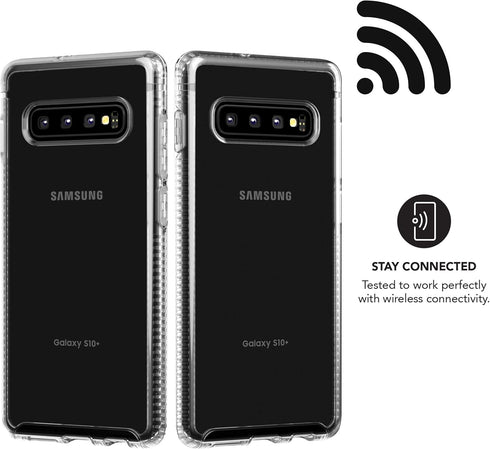 tech21 Protective Samsung Galaxy S10 Plus Case Ultra Thin Back Cover with BulletShield Protection - Clear