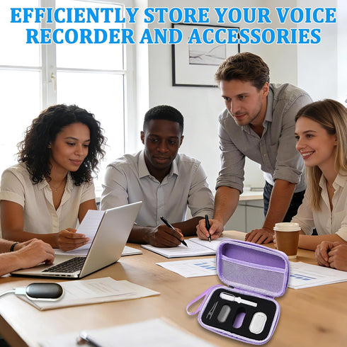 LeoTube Protective Case for PLAUD NotePin Voice Recorder - Custom Fit Foam Holds All Accessories, Waterproof