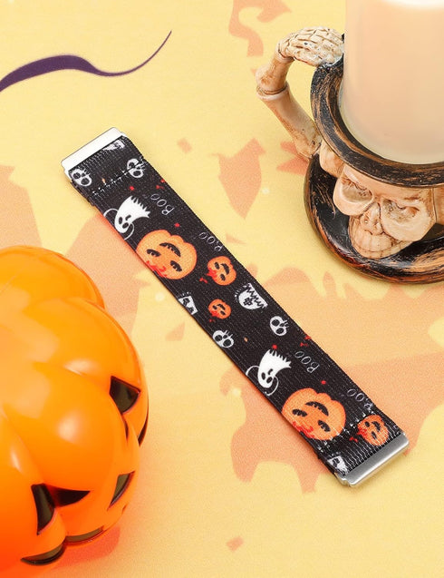 TOYOUTHS Elastic Halloween Band for Fitbit Versa/Versa 2/Versa Lite, Stretchy Fabric Nylon Holiday Decoration Strap
