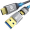 Shop Thunderbolt 4 Cable 40Gbps 2-in-1 USB C, 100W, E-Marker, 8K/5K, 4K Dual DisplayPort, Fast Charging, 3.3FT.