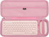 Aproca Pink Hard Travel Storage Case for Logitech K380 Multi-Device Bluetooth Keyboard and Pebble M350 Mouse