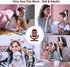 Kids Wireless Headphones Cat Ear LED Light Up Bluetooth Foldable Headphones Over Ear w/Microphone for Online Distant Learning (Pink)