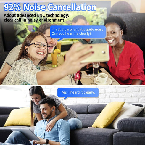 Wireless Earbuds, Bluetooth 5.3 with Hybrid 3X Active Noise Cancelling, 48dB, 45H Playtime, IPX7 Stereo Headphones for