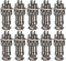 Clyxgs 4-Pin Male Female Aviation Plug Connector, Metal Wire Panel Connector 16mm Socket, 10PCS