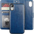 Bocasal iPhone Xr Wallet Case - PU Leather Magnetic Detachable Kickstand with Card Holder, Blue
